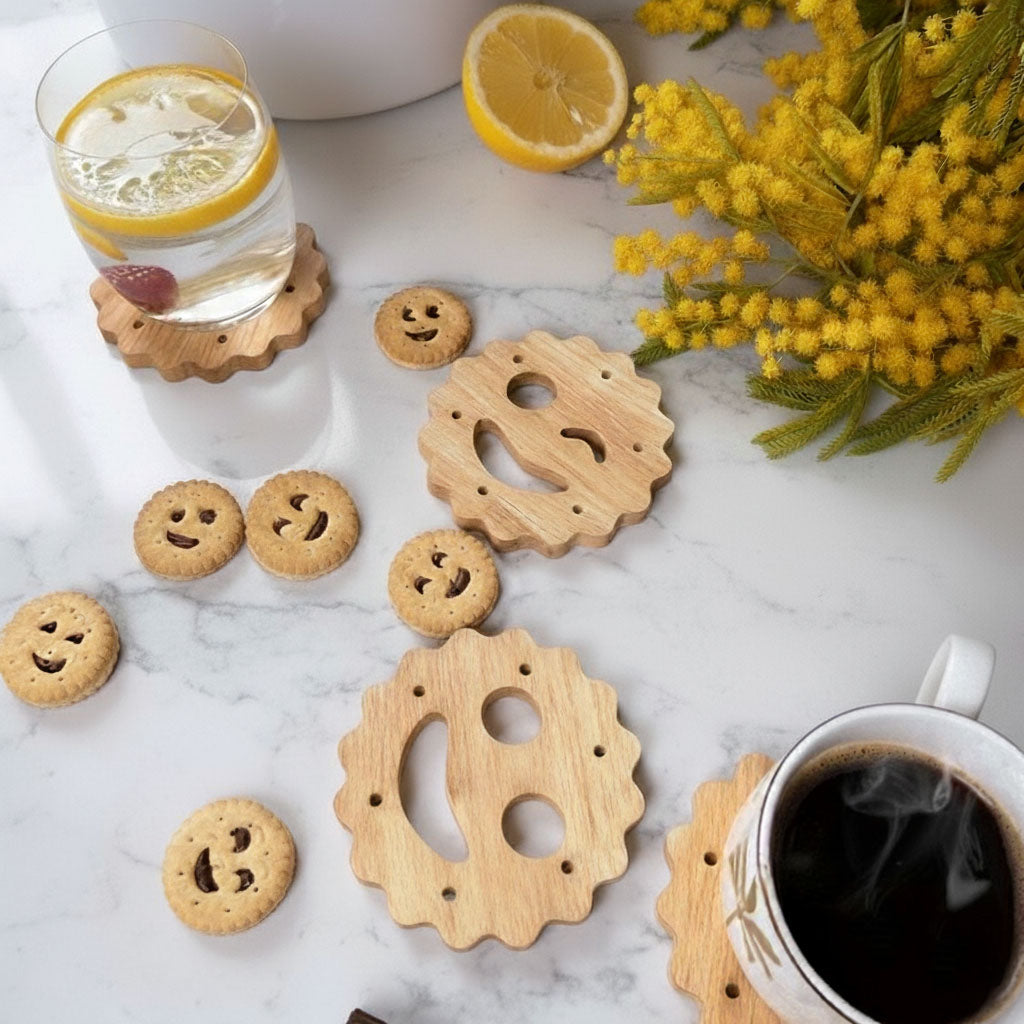 Dessous de verres "Biscuits sourires"